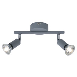 FOCO DOBLE METALIZADO 1xGU10 MÁX. 7W 220x80x125mm GRIS ARTE ILLUMINA VORRAS