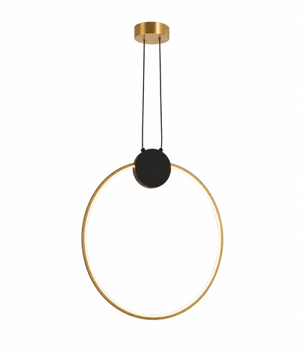 [144-18021] LÁMPARA DE TECHO COLGANTE ALUMINIO / SILICONE REDONDO LED 20W 1820Lm 3000K Ø595X1890mm NEGRO / BRONZE ARTE ILLUMINA AERO