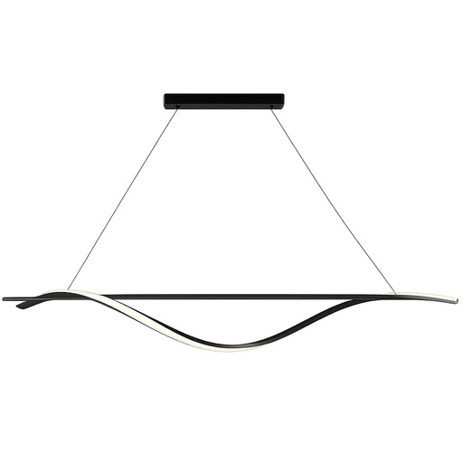 [144-18007] LÁMPARA DE TECHO COLGANTE ALUMINIO / SILICONE LED 12W 780Lm 3000K 1200x1400mm NEGRO ARTE ILLUMINA WAVES