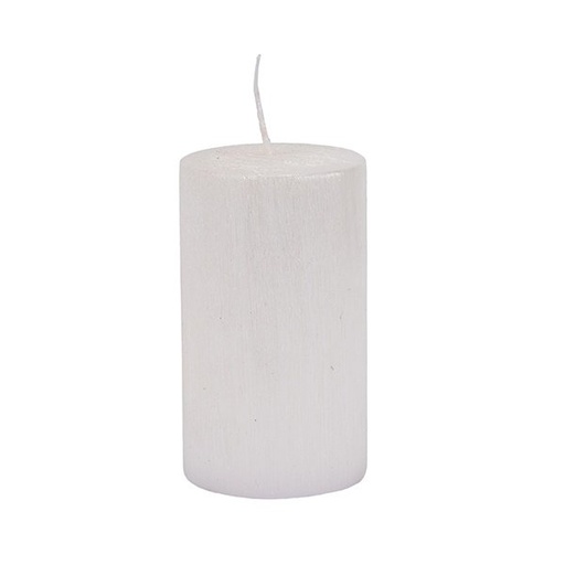 [819-01982] VELA CILÍNDRICA BLANCO PERLA 7X12CM