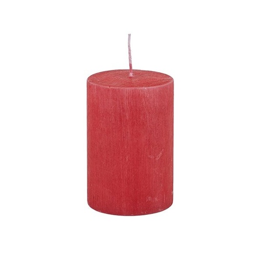 [819-01978] VELA CILÍNDRICA ROJO RAYADO JAZMÍN AROMA 7X10CM