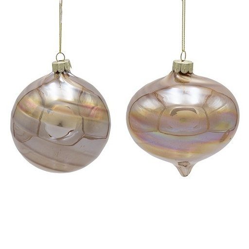 [600-48849] CRISTAL MANTEQUILLA-CARAMELO BOLA, 2 DISEÑOS, JUEGO 4UDS, 10CM