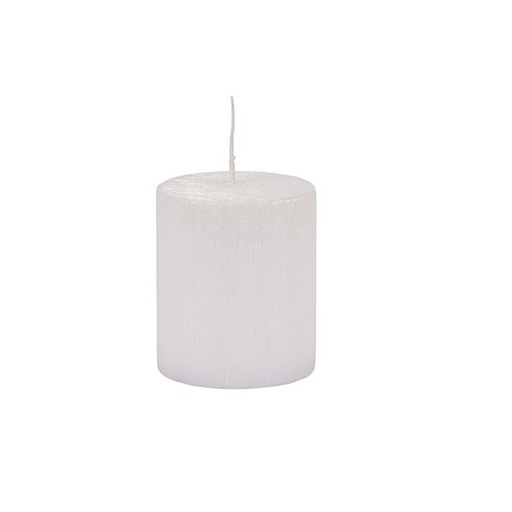 [819-01980] VELA CILÍNDRICA BLANCO PERLA 7X8CM