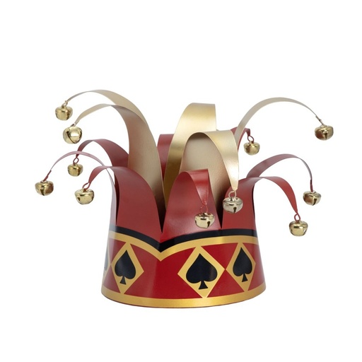 [600-48289] METAL ARLEQUÍN SOMBRERO CON CAMPANAS, 30X30X24CM