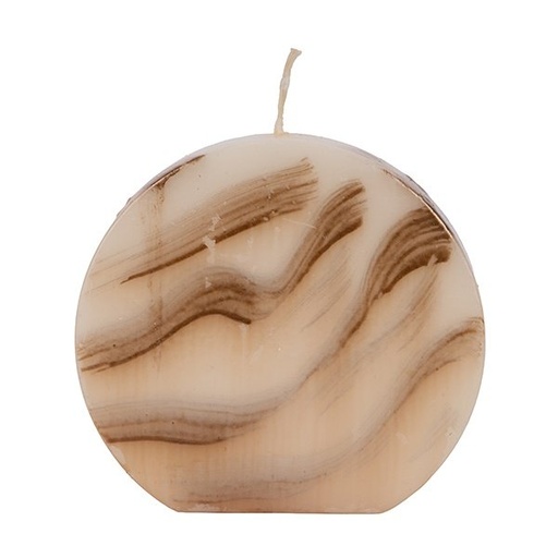 [819-01989] VELA CIRCULAR CRUDO - MARRÓN MÁRMOL 15X15CM