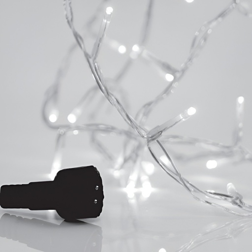 [600-17071] CORTINA, 150 LED 3MM, 31V ADAPTADOR, 4 CONECTORES HASTA 3 JUEGO, CABLE PVC TRANSPARENTE, LED BLANCO CÁLIDO (H100 X W300CM, 15 LÍNEAS X 10 LED), CABLE DE ALIMENTACIÓN 5M, IP44