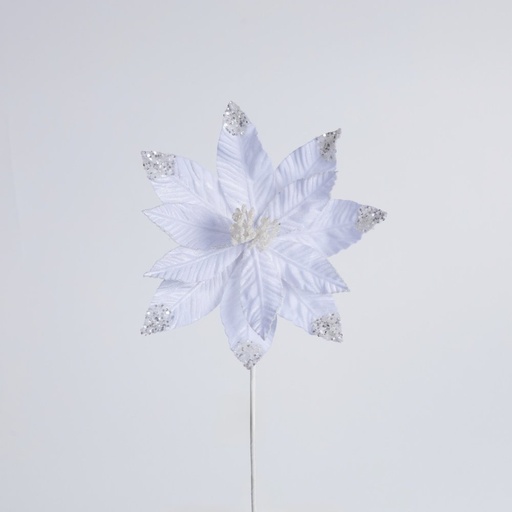 [600-48246] BLANCO FLOR CON PERLA PURPURINA, 32X45CM