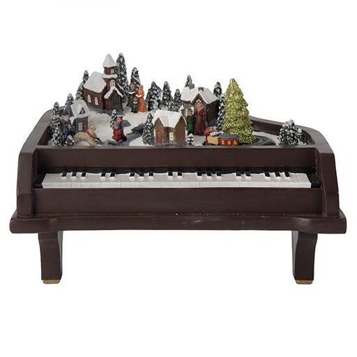 [600-48505] PIANO CON NAVIDAD ESCENA, A PILAS, 23.5X25X15.5CM