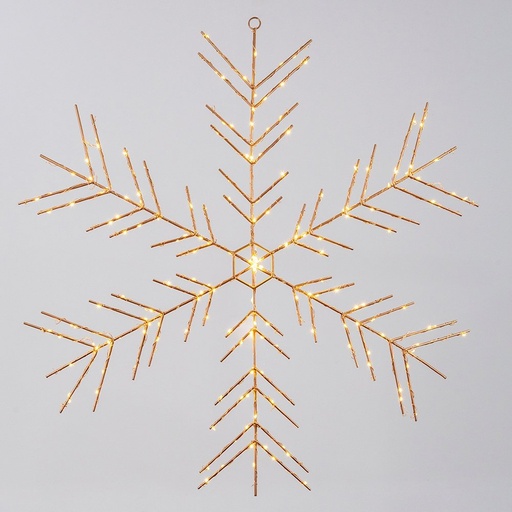 [600-22606] ILUMINADO COPO DE NIEVE 75CM, 390 LED, ADAPTADOR, 8 M/H, TEMPORIZADOR, BRONCE ESTRUCTURA METÁLICA, HILO DE COBRE BRONCE, LED BLANCO CÁLIDO, CABLE DE ALIMENTACIÓN 5M, IP44