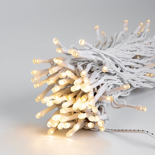 [600-12251] GUIRNALDA LINEAL, 700 LED 3MM, 31V ADAPTADOR, 8 M/H Y MEMORIA, BLANCO CABLE PVC, LED BLANCO CÁLIDO CADA 5CM, CABLE DE ALIMENTACIÓN 3M, IP44