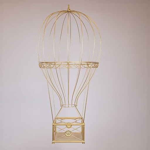 [600-48097] METÁLICO CALIENTE AIRE GLOBO, DORADO, 60X60X122CM