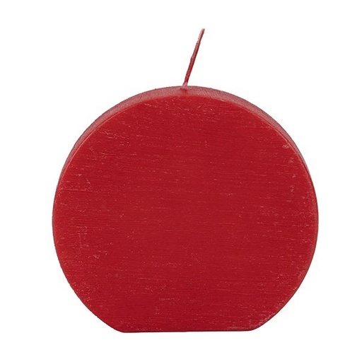 [819-01991] VELA CIRCULAR ROJO RAYADO JAZMÍN AROMA 15X15CM