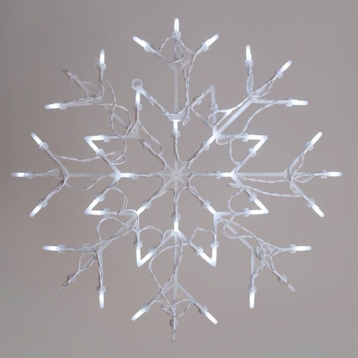 [606-12180] GUIRNALDA LINEAL, 50 LED 5MM, PVC BASE CON COPO DE NIEVE DISEÑO, 230V, BLANCO CABLE PVC, LED BLANCO + 10 BLANCO INTERMITENTE LED, CABLE DE ALIMENTACIÓN 3M, IP44