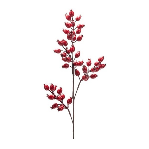 [600-49430] RAMA CON ROJO METÁLICO BAYAS, 58CM