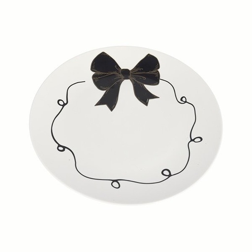 [600-48477] PLATO CON NEGRO LAZO, JUEGO 2UDS, 20CM