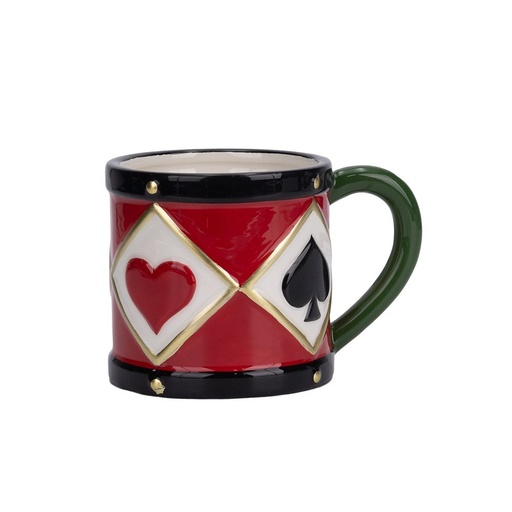 [600-49090] CERÁMICA TAZA CON TARJETA SÍMBOLOS, 13.5X9.5X9.1CM