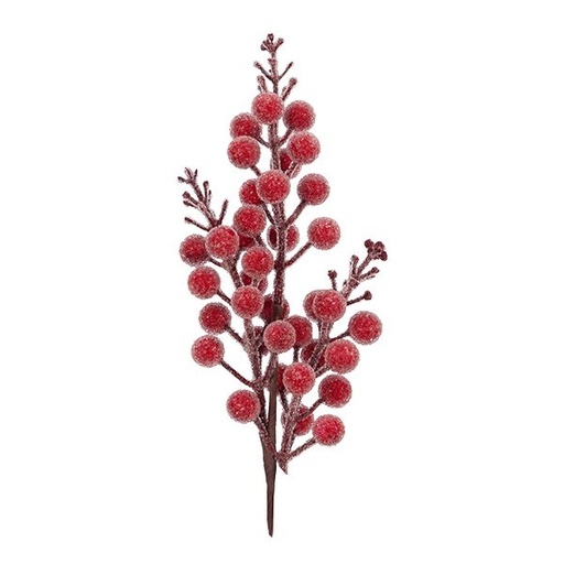 [600-49289] PEQUEÑO RAMA CON CRISTALIZADO BAYAS, 32CM