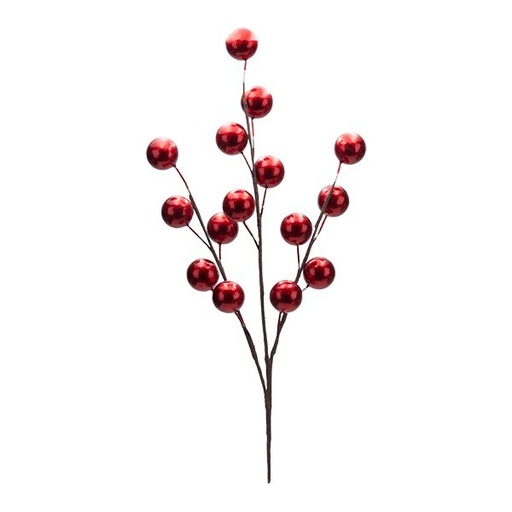 [600-49405] RAMA CON ROJO METÁLICO BOLAS, 65CM
