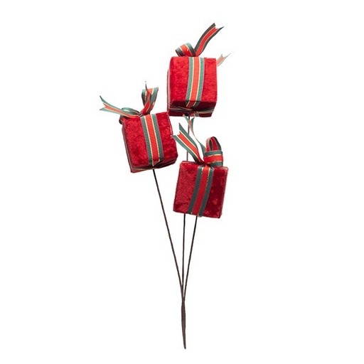 [600-49439] RAMA CON TRES TERCIOPELO REGALOS, 59CM