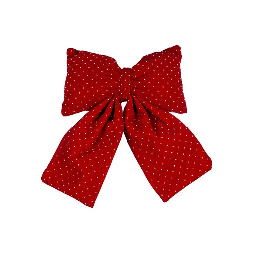 [600-49190] LAZO, ROJO CON PLATEADO PEDRERÍA, ESPONJOSO, 20X30CM