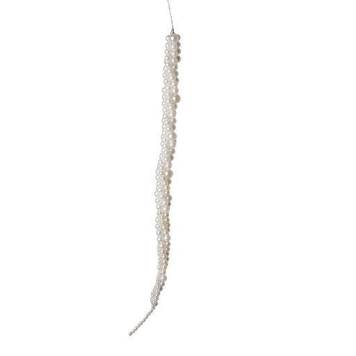 [600-49463] ADORNO COLGANTE, CON PERLAS BLANCAS, 40CM