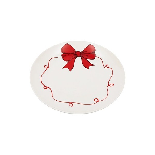 [600-48480] PLATO CON LAZO ROJO, 26.5CM