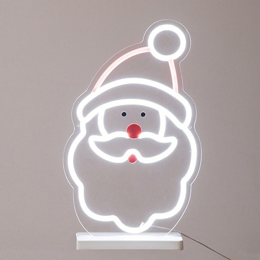 [600-23131] PAPÁ NOEL 25X40CM, 12V ADAPTADOR, VERDE, ROJO & BLANCO NEON LED MANGUERA LUMINOSA, CABLE DE ALIMENTACIÓN 5M, IP44
