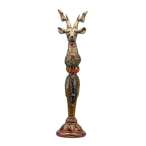 [600-48359] DECORATIVO POLIRRESINA RENO CON TALLADO BASE, 69.5CM