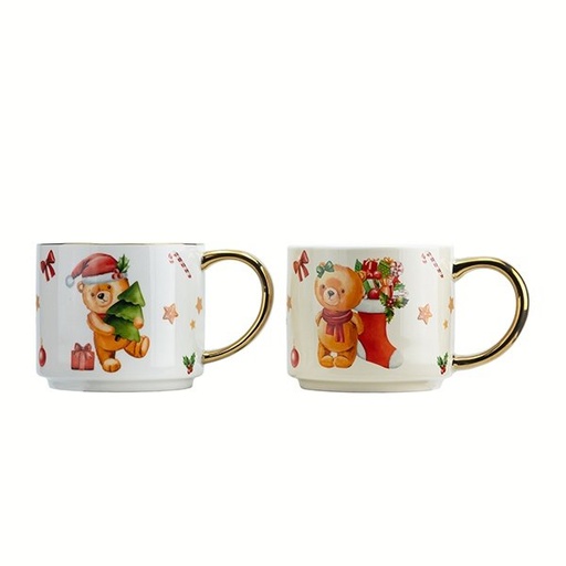[600-48473] VASOS CON PELUCHE OSOS, 2 DISEÑOS, JUEGO 2UDS, 440ML