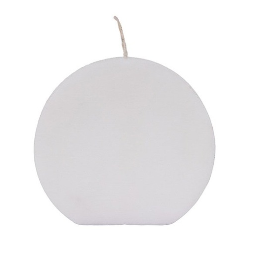 [819-01992] VELA CIRCULAR BLANCO RAYADO TALCO 15X15CM