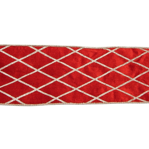 [600-49527] OSCURO ROJO CINTA CON CHAMPÁN PURPURINA DIAMANTES, TERCIOPELO, DE DOBLE CARA, 914X10CM