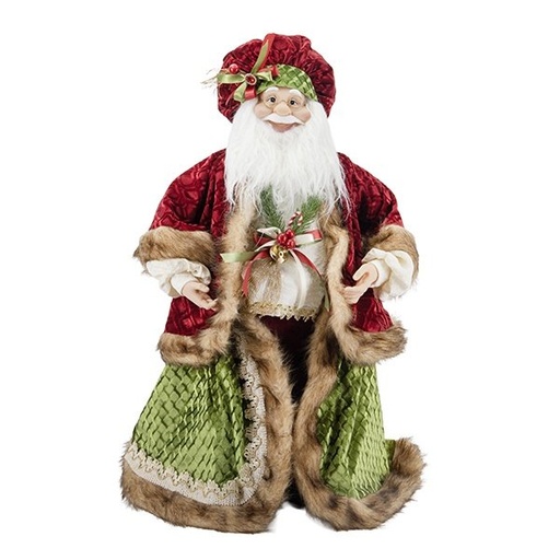 [600-48491] PAPÁ NOEL EN A TERCIOPELO BARROCO VESTIDO, 60CM
