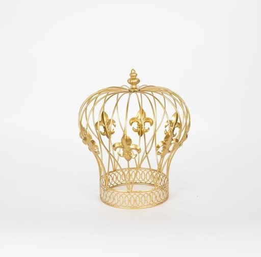 [752-28569] CORONA DECORACIÓN METAL DORADO 24.7X24.7X28CM