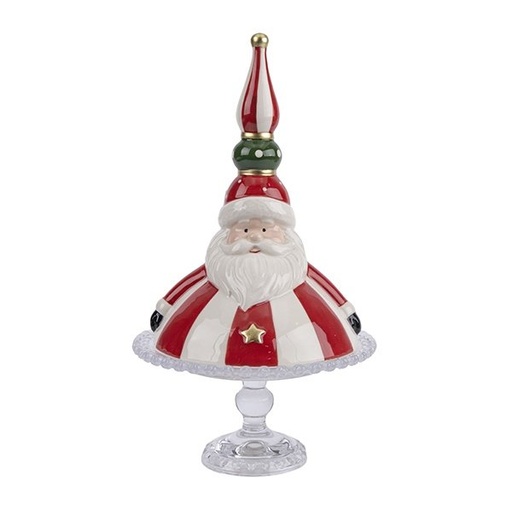 [600-48565] PASTEL SOPORTE CON TAPA, PAPÁ NOEL, 34.2CM