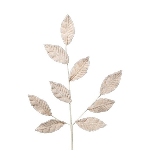 [600-48685] HELADO RAMA, TERCIOPELO, MARFIL, 71CM
