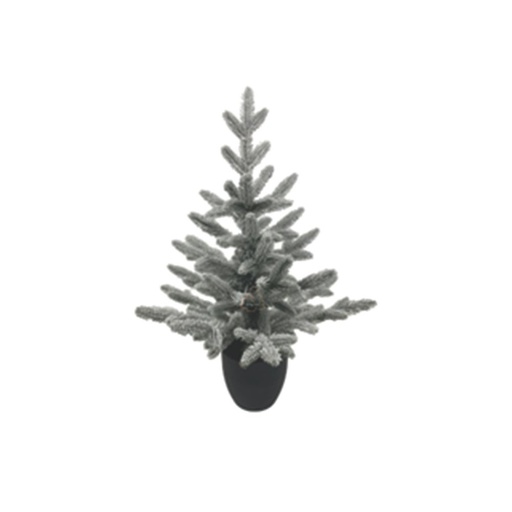 [600-30754] NEVADO ÁRBOL EN NEGRO MACETA, 60CM