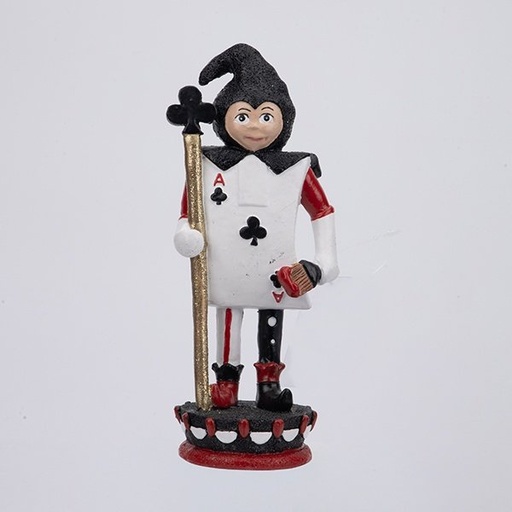 [600-49143] DECORATIVO POLIRRESINA, AS DE PICAS TOCANDO TARJETA, 8.5X6.5X19.5CM