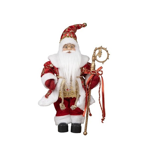 [600-48492] PAPÁ NOEL CON ELEGANTE ROJO ROPA, 30CM