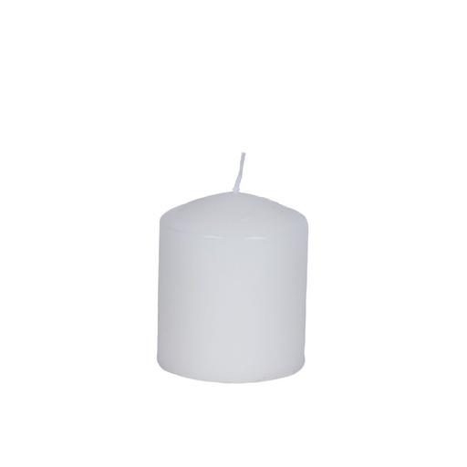 [819-00043] VELA BLANCO CON BLANCO ALMIZCLE AROMA 7X8CM