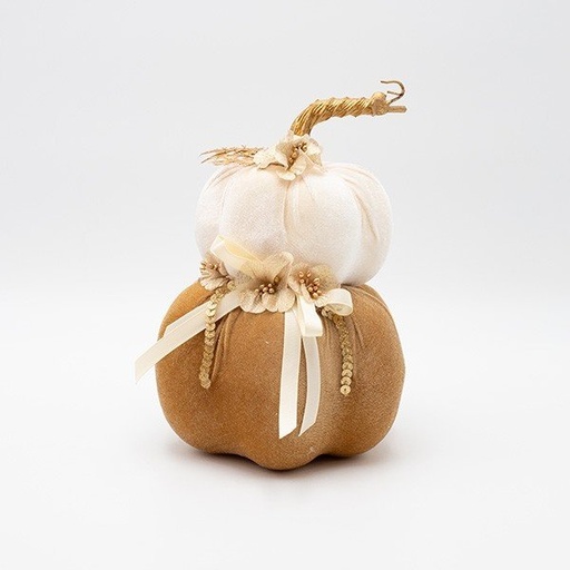 [600-48083] TERCIOPELO CALABAZA, DOBLE, BLANCO MOKA, 15X22CM