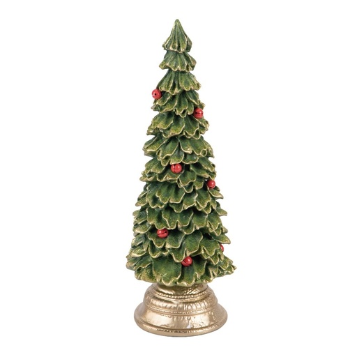 [600-49603] ÁRBOL DE NAVIDAD CON ROJO CAMPANAS, POLIRRESINA, 12.50X12.50X35CM
