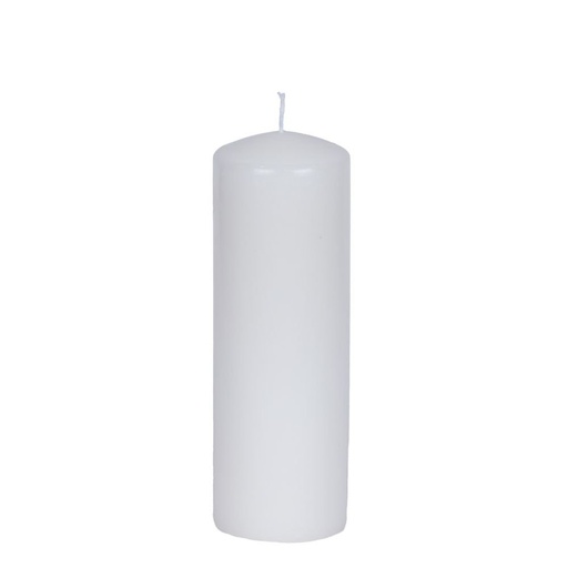 [819-00042] VELA BLANCO CON BLANCO ALMIZCLE AROMA 6X18CM