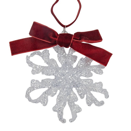 [600-49473] CRISTAL COPO DE NIEVE CON BURDEOS LAZO, 11.5CM