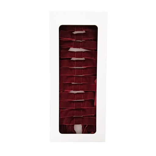 [600-49174] LAZOS, TERCIOPELO, BURDEOS, 12UDS, 18X38CM