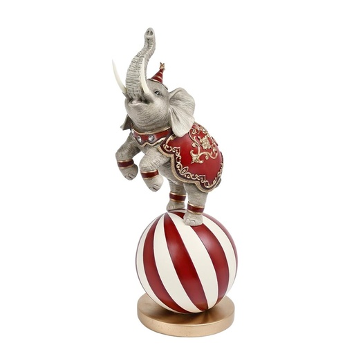 [600-49490] CIRCO ACRÓBATA ELEFANTE, POLIRRESINA, 24X17.7X49.5CM