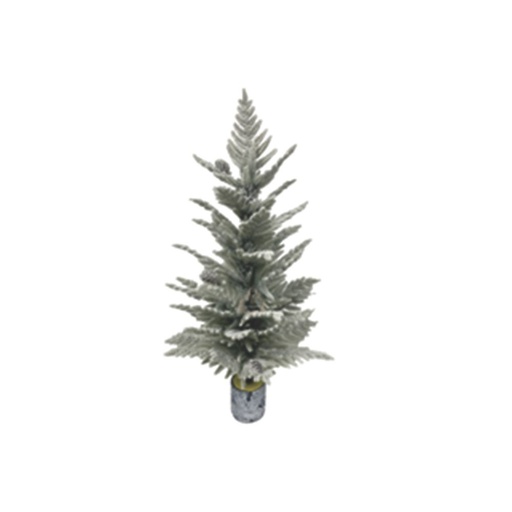 [600-30756] NEVADO ÁRBOL CON PIÑAS SOBRE TRONCO, 70CM