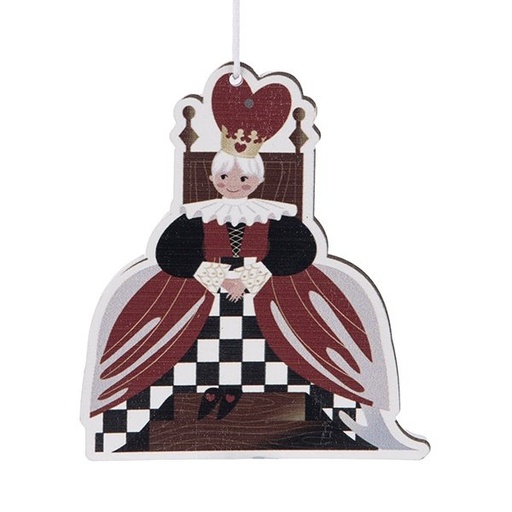 [600-49138] COLGANTE MADERA ADORNO, REINA DE CORAZONES, 9.5X0.5X10CM