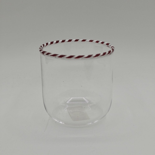[600-48859] CRISTAL VASO CON CARAMELO DISEÑO, JUEGO 2UDS, 8X8X8CM