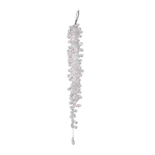 [600-49466] ADORNO COLGANTE CON TRANSPARENTE ACRÍLICO PIEDRAS, 20CM