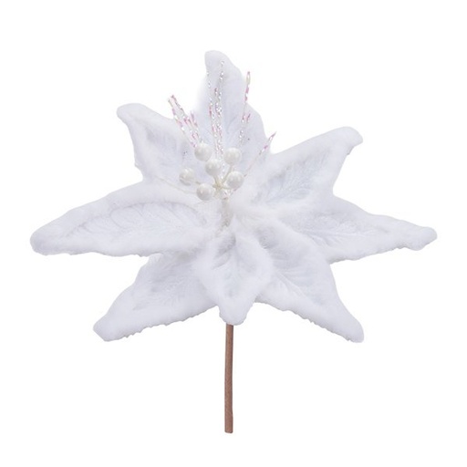 [600-49364] BLANCO FLOR CON CON PLUMAS BORDES, 30X20CM